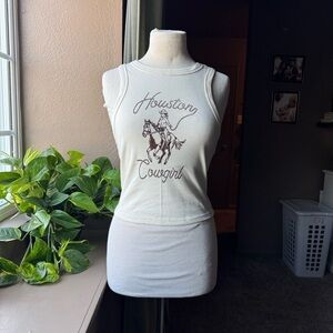 Parker Goods x Magnolia Mercantile “Houston Cowgirl” Crop Tank Top - Cream